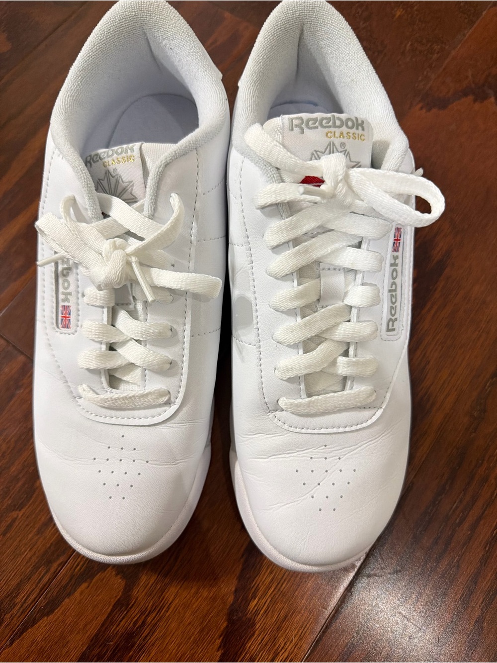 Reebok White Leather Low-Top Sneakers